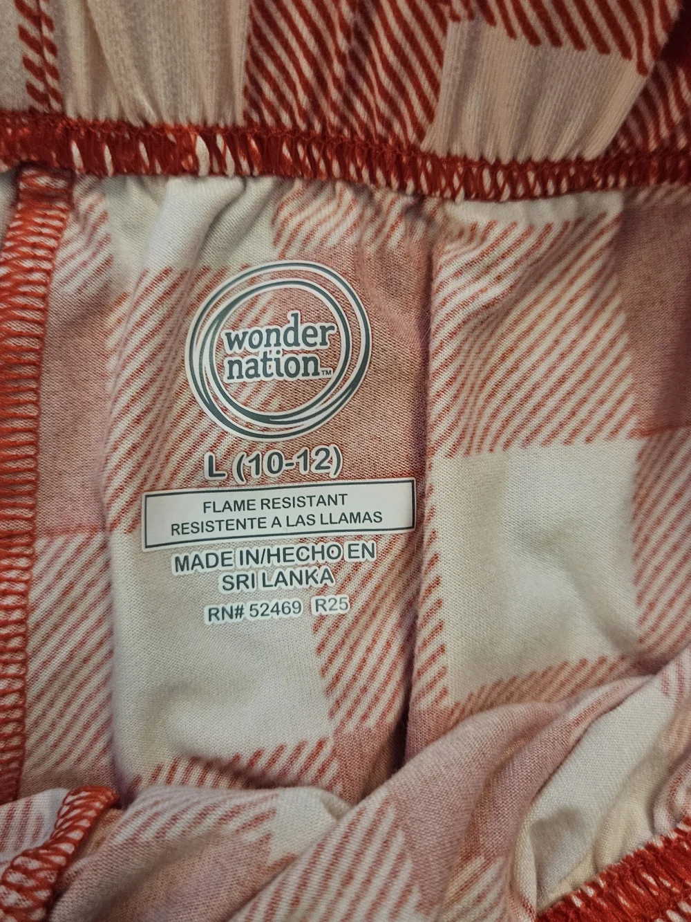 Girls wonder nation Red & Pink Gingham Pajama Bottoms